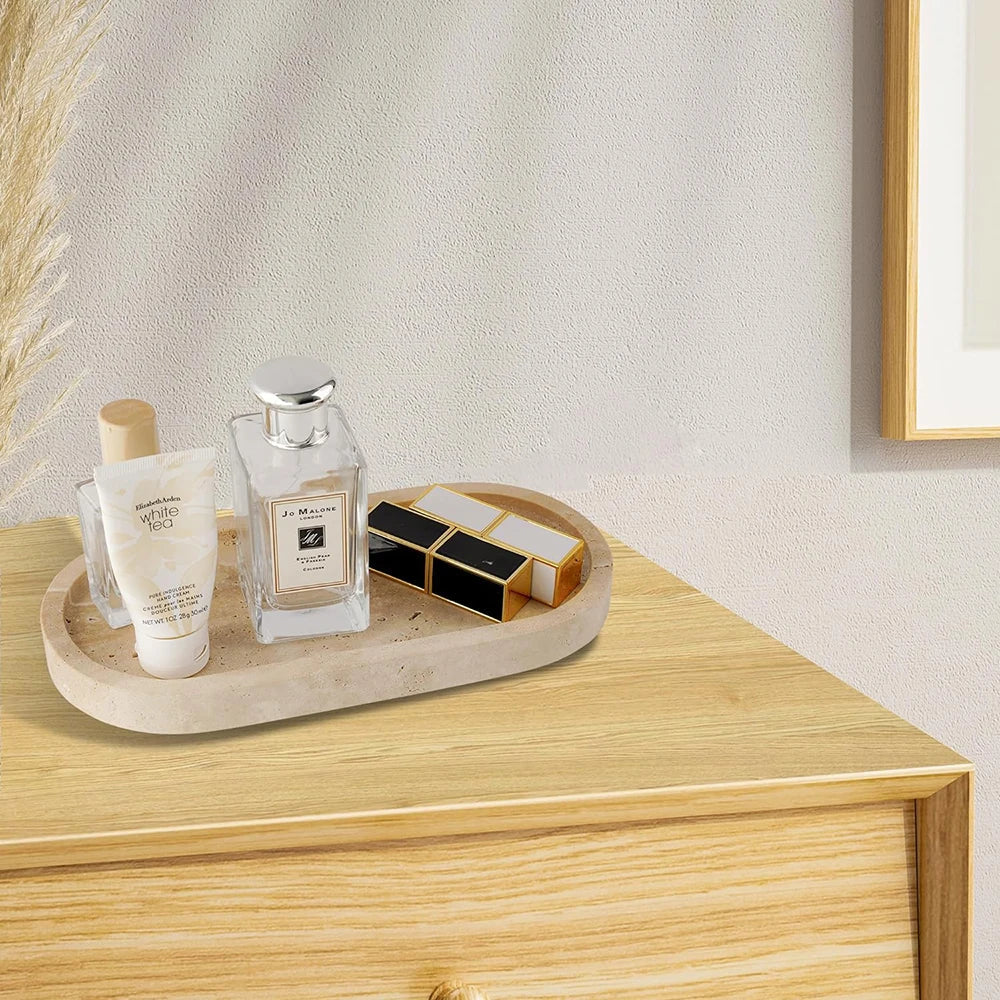 Afralia™ Marble Decorative Tray for Bathroom Vanity Dresser
