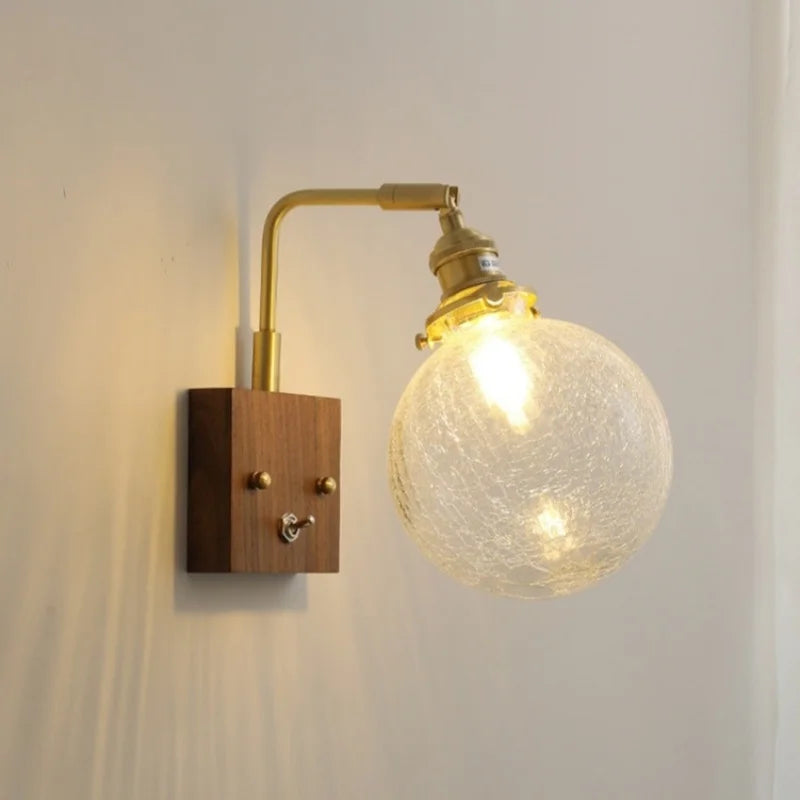 Afralia™ Nordic LED Wall Lamp Glass Copper Bathroom Mirror Light Fixtures