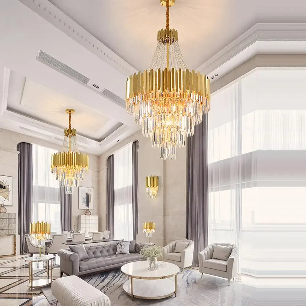 Afralia™ Modern Round Crystal LED Chandelier for Living & Dining Room