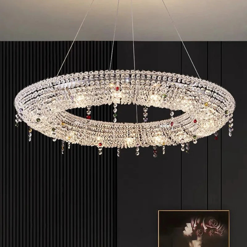 Afralia™ Italian Crystal Chandeliers LED Ceiling Pendant Lamps Indoor Luxury Lighting