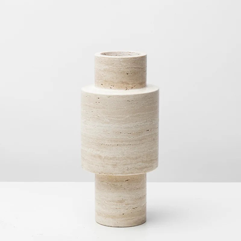 Afralia™ Natural Stone Vase Home Decor Living Room Bedroom Hotel Dining Table Flower Planter