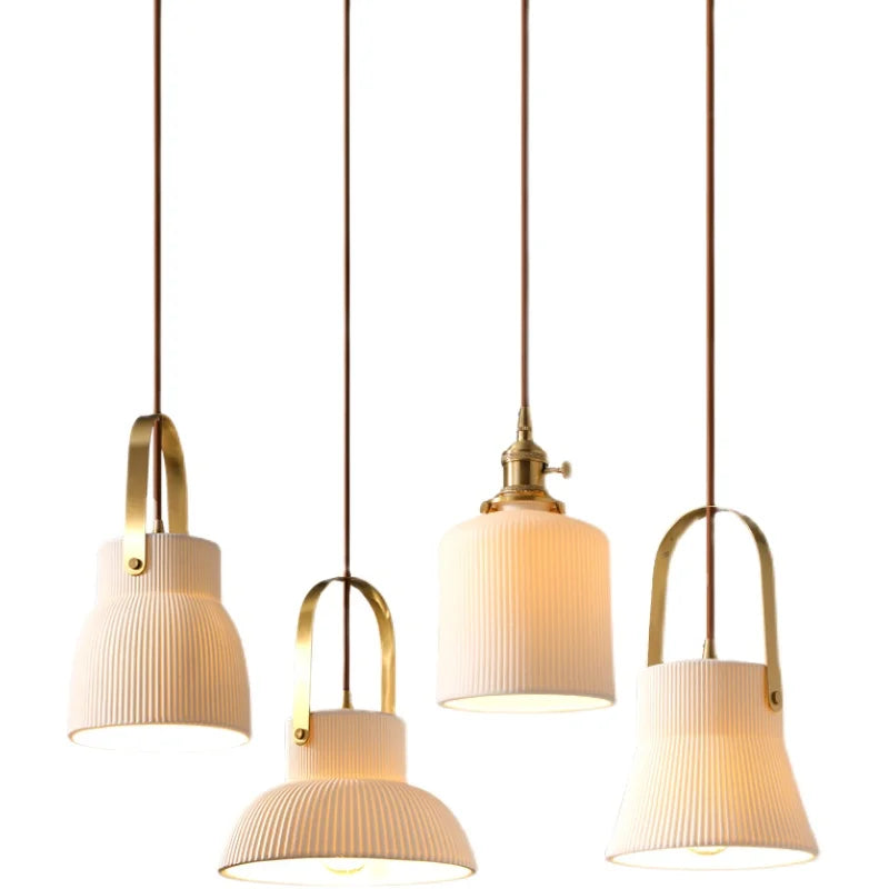 Afralia™ Ceramic LED Pendant Lights - Japanese Style, Nordic Modern Hanging Light
