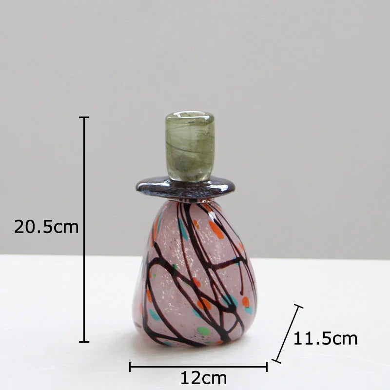 Afralia™ Glass Candle Holder: Mottled Painted Creative Ornaments & Table Decoration