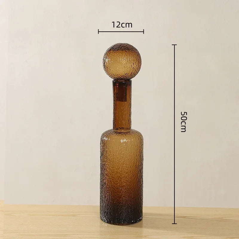 Afralia™ Clear Glass Vase with Lid, Home Decor, Aromatherapy Bottle & Candle Holder