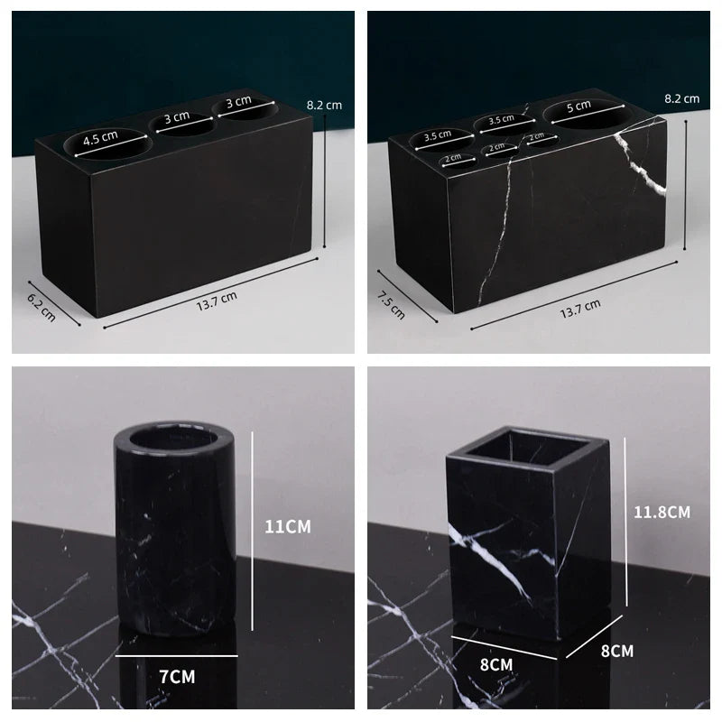 Marble Toothbrush Holder Cup Mug for Family Bathroom by Afralia™