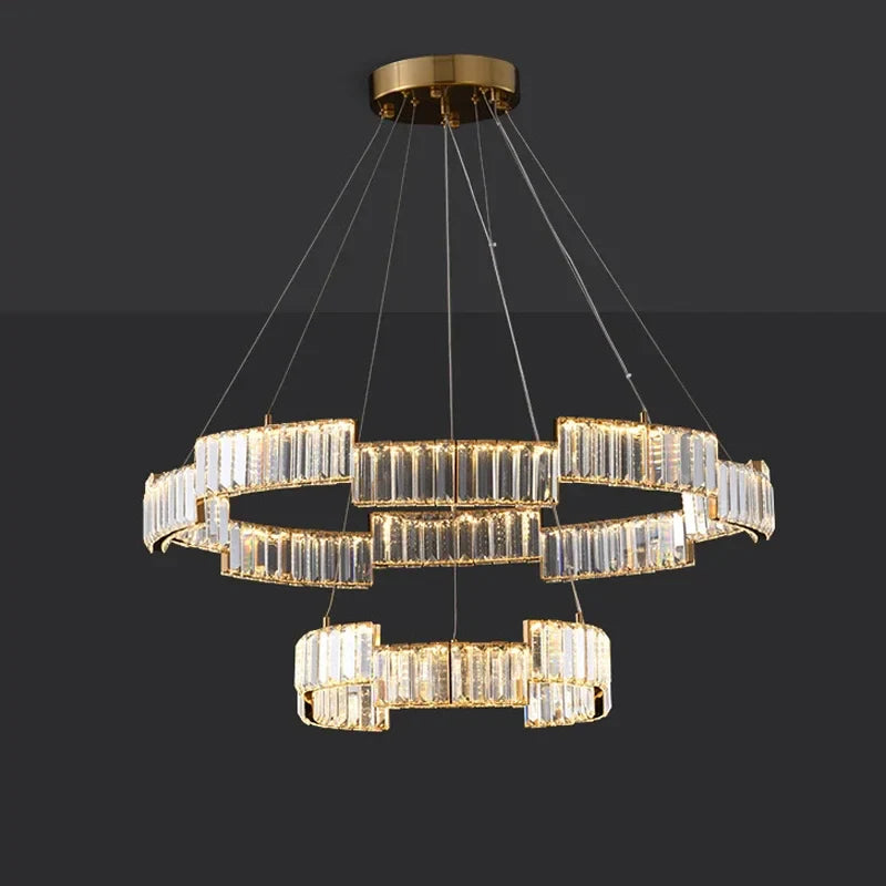 Afralia™ Crystal Pendant Chandelier: Modern Luxury LED Fixture for Living Dining Kitchen Bedroom