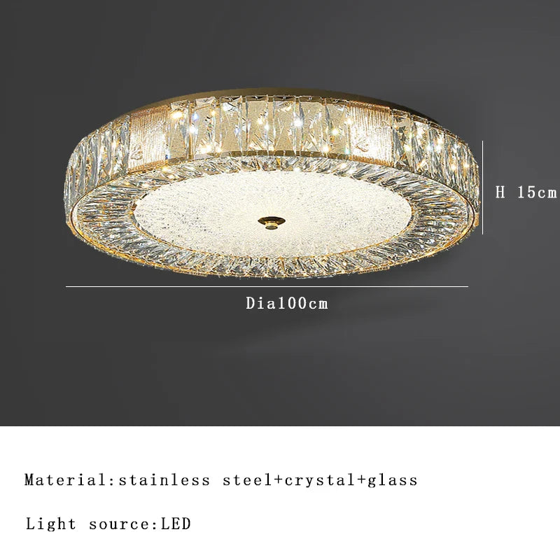 Afralia™ Crystal Glass Ceiling Light for Bedroom & Living Room, Low Ceiling Chandelier