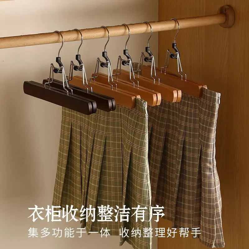 Afralia™ Woodiness Retro Color Pants Hanger High Quality Non-slip Wooden Hanger