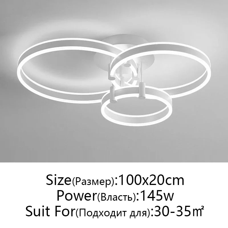 Afralia™ Modern LED Chandelier for Living Room Bedroom Ceiling Lighting