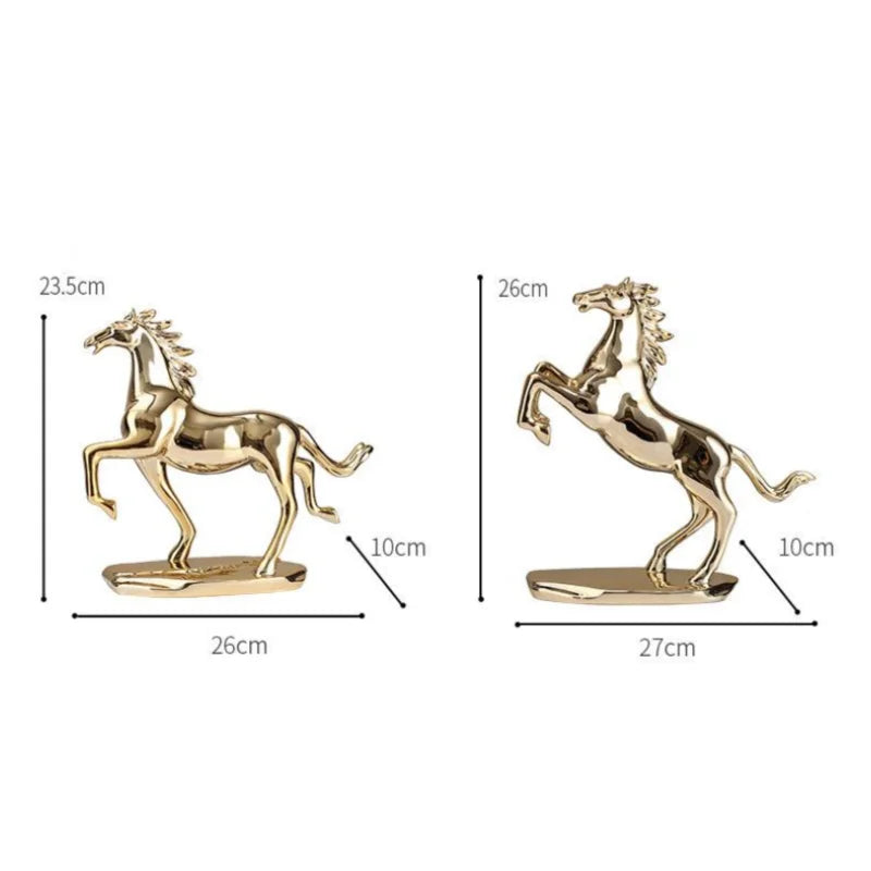 Afralia™ Lucky Horse Resin Home Decoration Sculpture