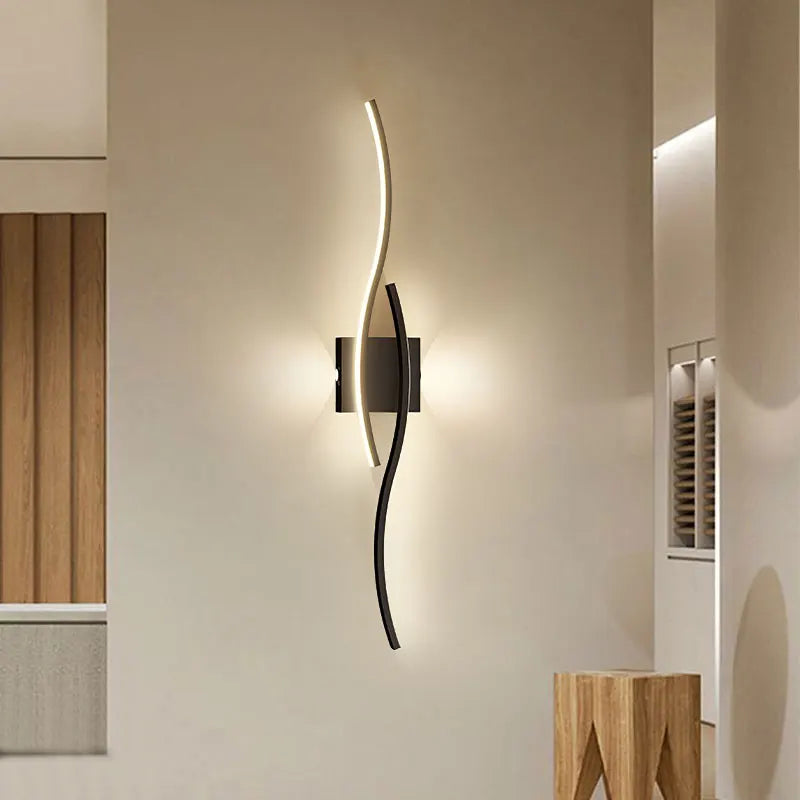 Afralia™ Nordic LED Wall Lamps Black Gold White for Bedroom Living Room Corridor