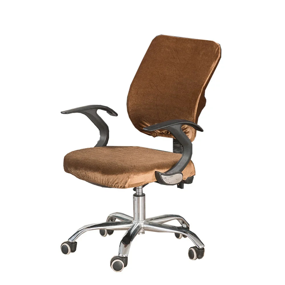 Afralia™ Velvet Office Chair Cover Slipcover: Stretch Spandex Seat Protector