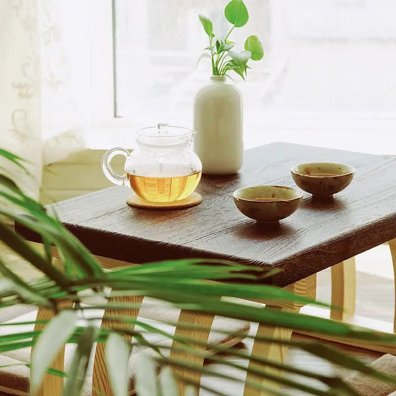 Afralia™ Solid Wood Tatami Small Tea Table - Folding Japanese Style Balcony Coffee Table