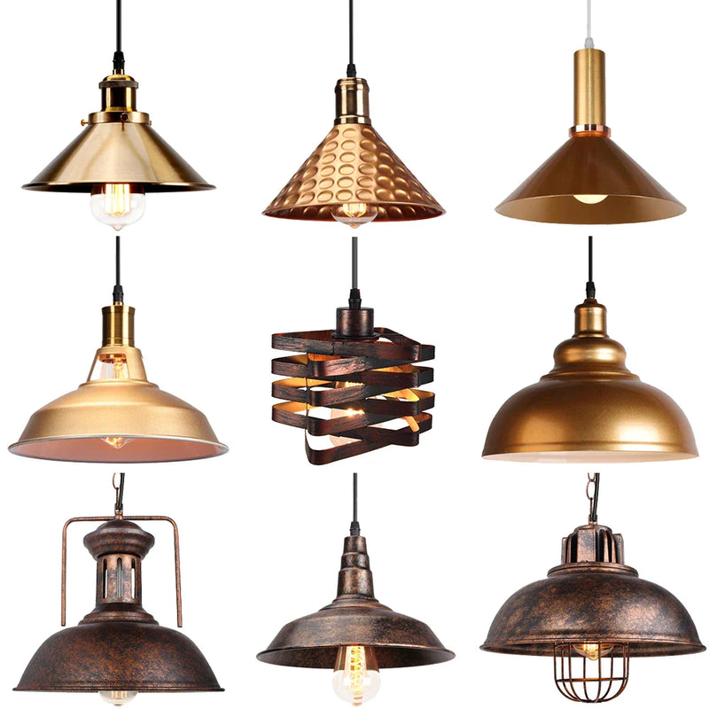 Afralia™ Retro Pendant Light: Vintage Industrial Style Loft Hanging Lamp Iron Rustic Lighting