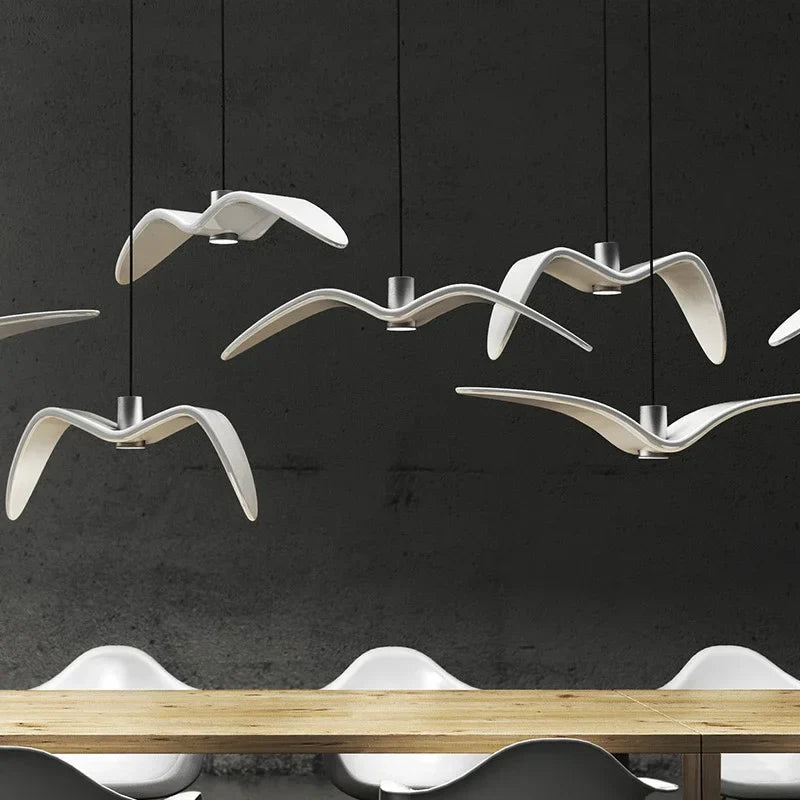 Afralia™ Seagull Design LED Chandelier for Bar/Kitchen Creative Bird Ceiling Light