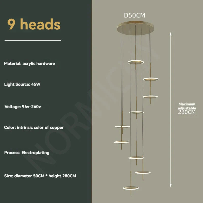 Afralia™ Nordic Black Chandelier Living Room Crystal Pendant Light