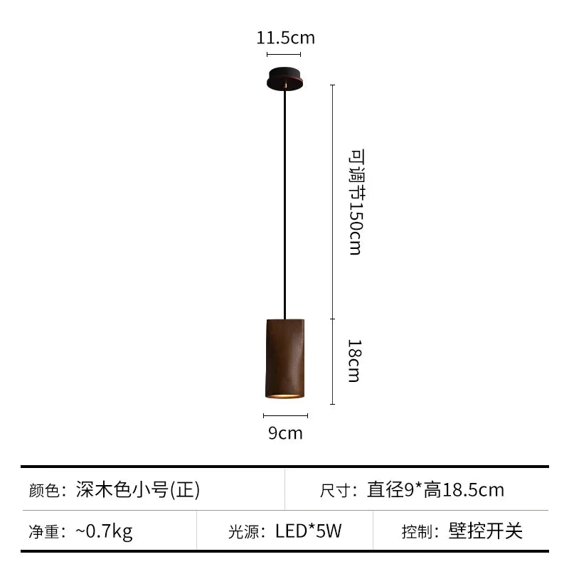 Afralia™ Nordic Wood Bedside Lamp LED Chandelier for Bedroom, Restaurant, and Bar Table