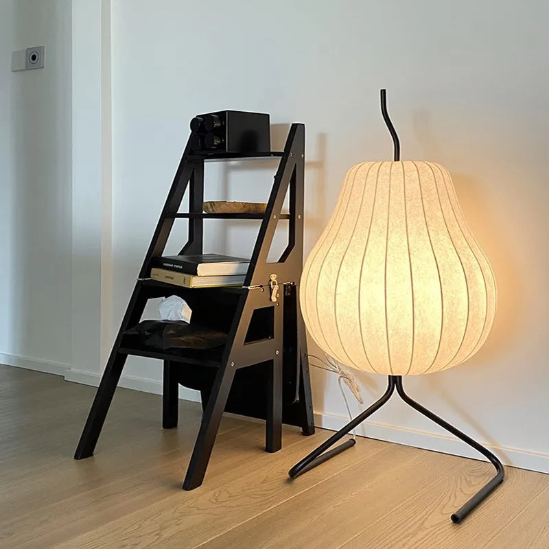 Afralia™ Japanese Silk Floor Lamp: Wabi Sabi LED Fabric Lamp for Living Room & Bedroom