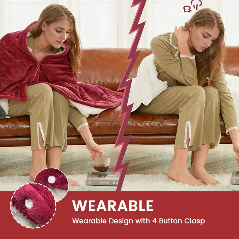 Afralia™ Electric Heated Blanket, Soft Plush Reversible Throw for Sofa and Bed