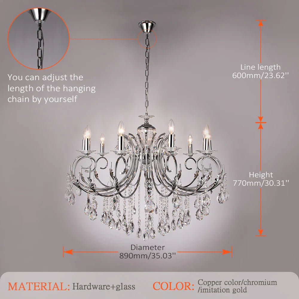 Afralia™ Crystal Chandelier Gold Chrom Nordic LED Luxury Lighting