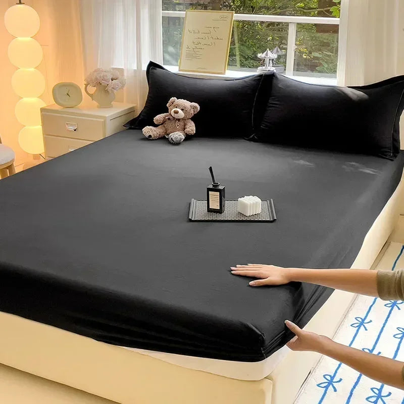 Afralia™ Soft Grid Pattern Cotton Bedsheet - Skin Friendly, Non Slip & Ultra Thin