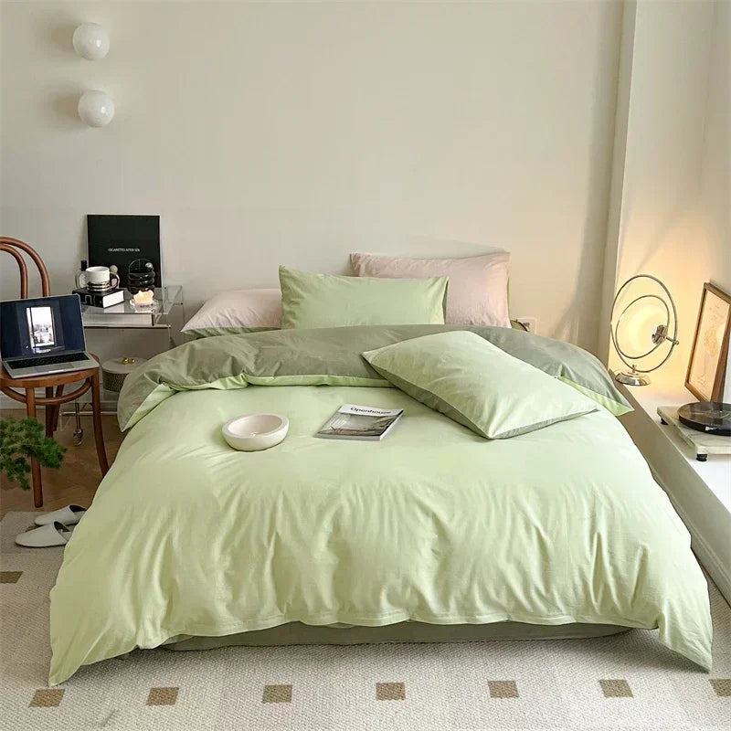 Afralia™ Cotton Queen Bedding Set: Duvet Cover, Sheets, Quilt Cover, Pillow Covers -Soft & Comfortable