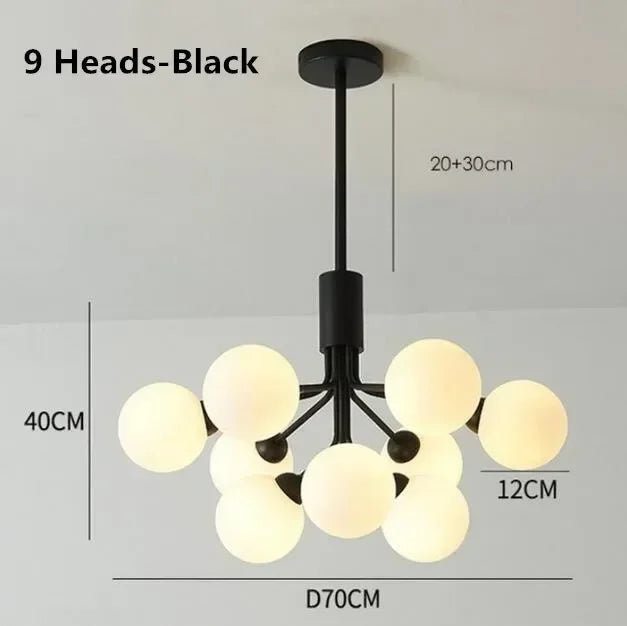Afralia™ Nordic Magic Glass Ball Chandelier: Luxury Pendant Light for Living Room, Bedroom, Kitchen