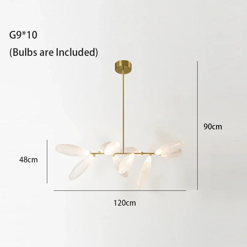 Afralia™ Oval Glass LED Chandelier for Staircase and Living Room