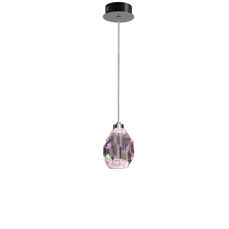 Afralia™ Pink Crystal Pendant Lights: Modern Sleek LED Luxury Elegance Hanging Lamps