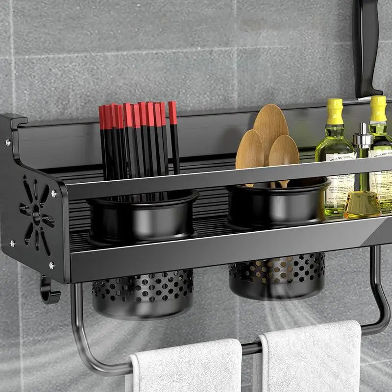 Afralia™ Double-Layer Kitchen Organizer Wall Spice Storage Rack