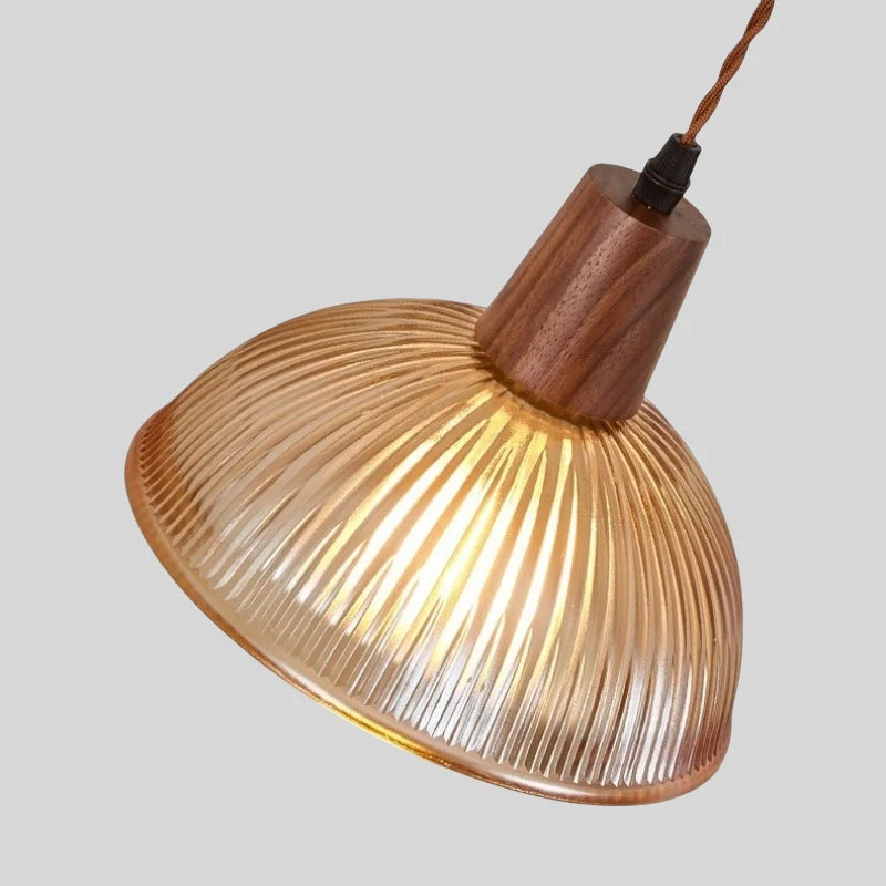Afralia™ Vintage Amber Glass LED Pendant Lights for Bar Cafe Loft Living Dining Room
