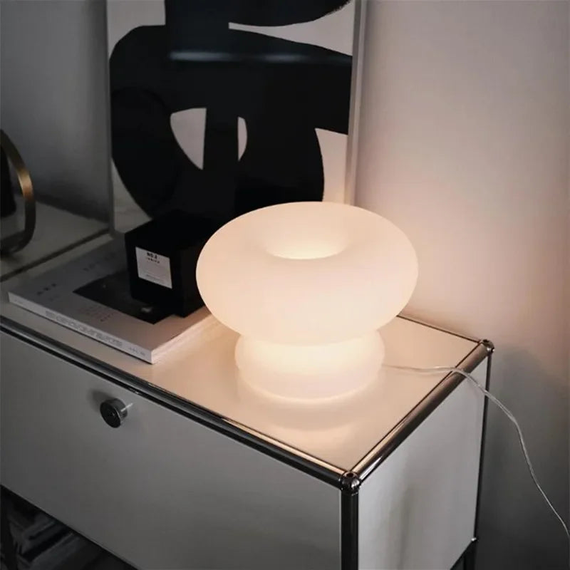 Afralia™ Nordic Glass Mushroom Table Lamp for Living Room Sofa Sides Reading Floor