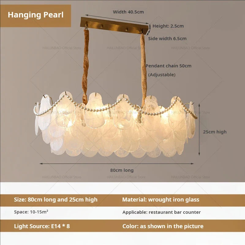 Afralia™ French Chandelier Garden Light with K9 Crystal | Elegant Pearl Shell Design
