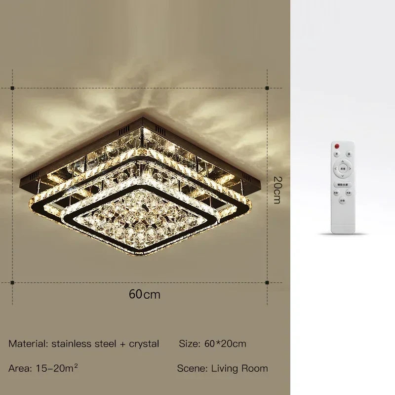Afralia™ Crystal LED Chandelier: Modern Luxury Ceiling Lamp with Remote Control