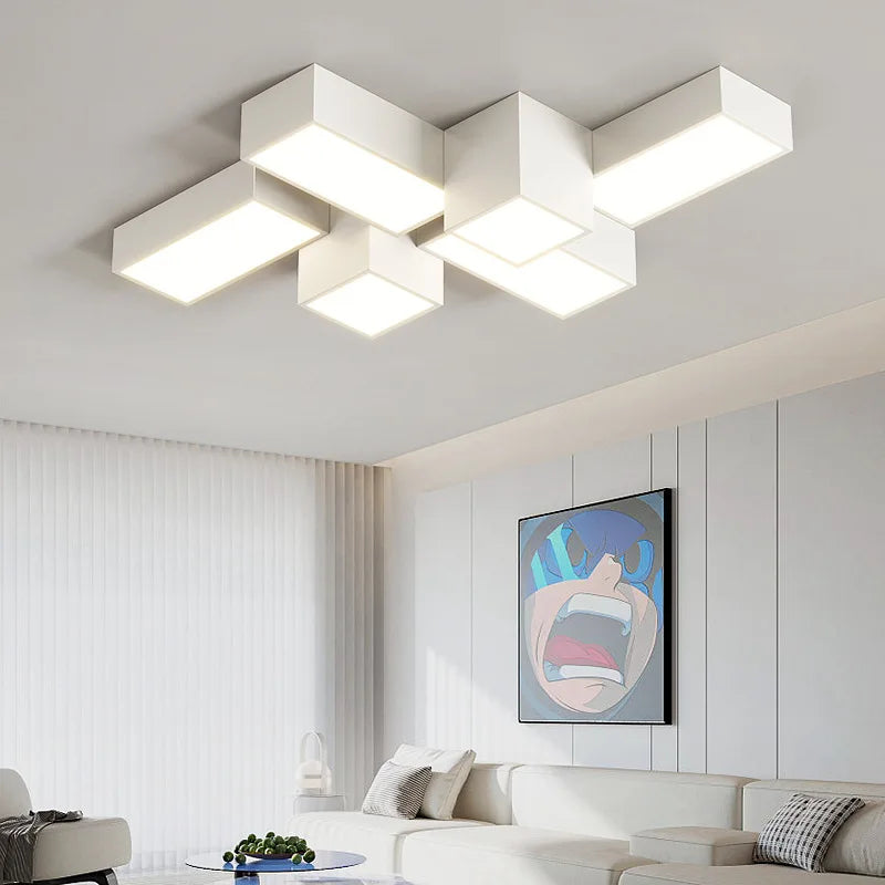 Afralia™ Modern Minimalist Square LED Ceiling Lamp Creative Geometry Light Home Decor Lighting