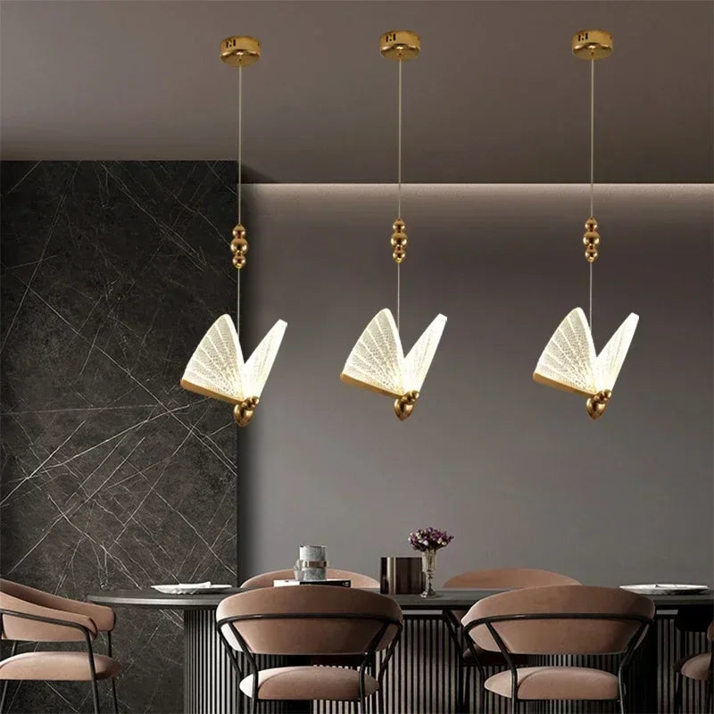 Afralia™ Luxury LED Butterfly Pendant Chandelier: Modern Nordic Hanging Lamp