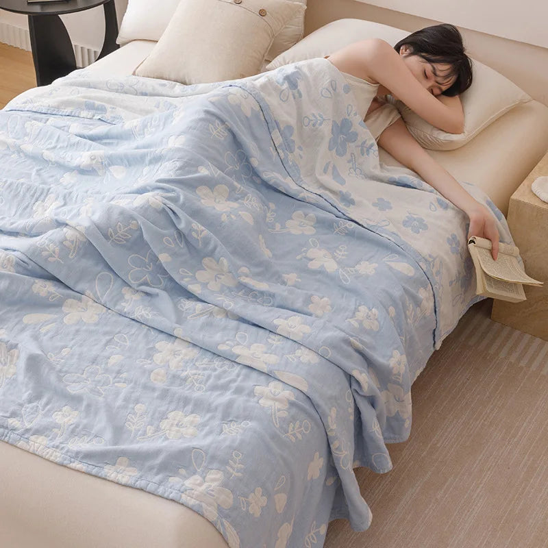 Afralia™ Floral Cotton Sofa Blanket - High Quality Multifunctional Bed Cover