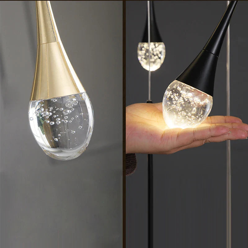 Afralia™ LED Crystal Chandelier: Modern Living Room Gold/Silver/Black Ceiling Light