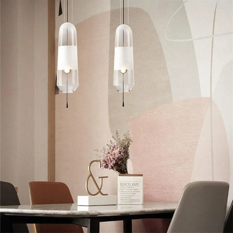 Afralia™ Modern Glass LED Pendant Lights for Dining Room Bedroom Kitchen.