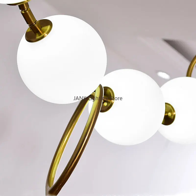 Afralia™ Pearl Pendant Chandelier | Luxury Designer LED Magic Bean Necklace Lamp