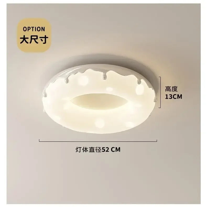 Afralia™ Doughnut Ceiling Light - Kids Room Full Spectrum Eye Protection LED Bedroom Lamp.
