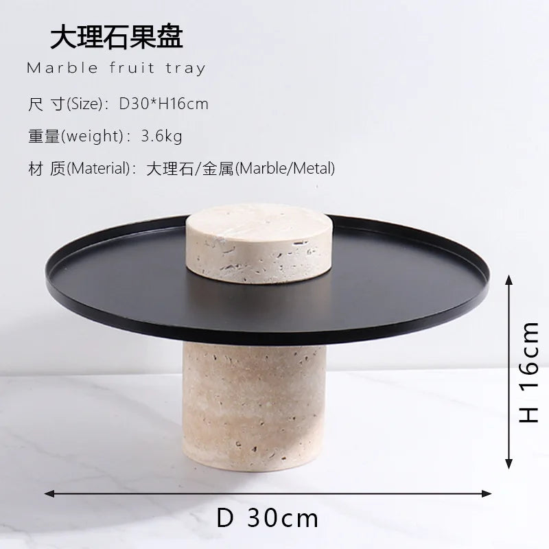 Afralia™ Marble Serving Tray Natural Stone Luxury Hightea Plate Tray
