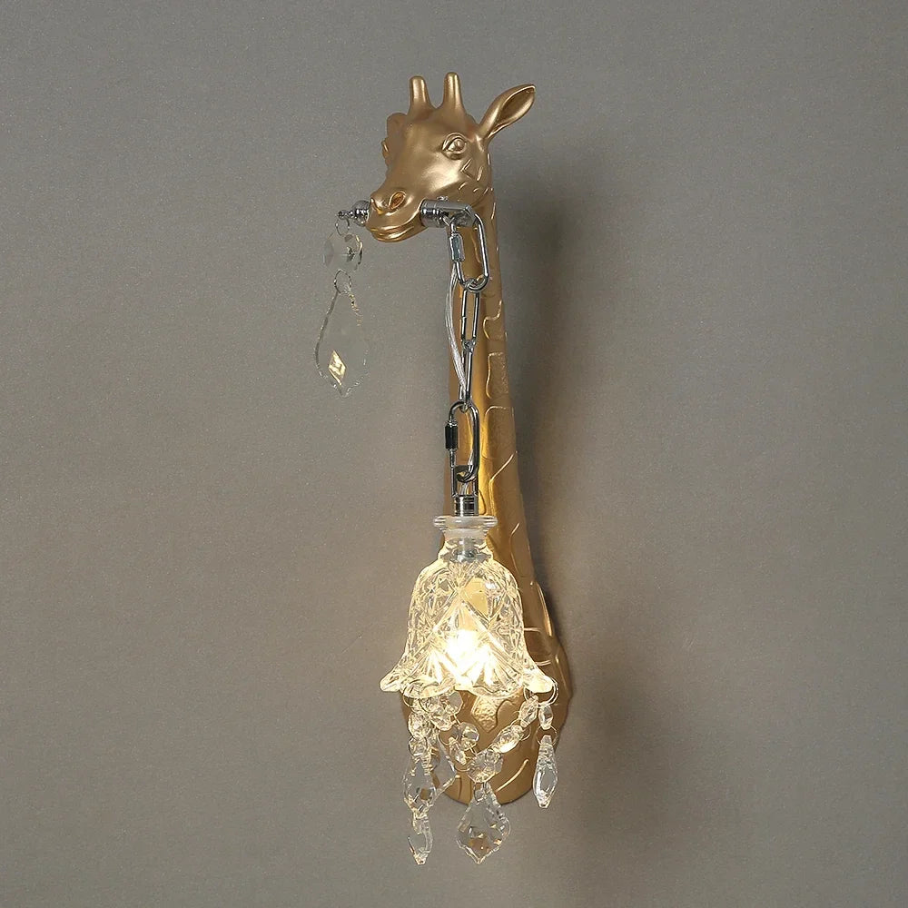 Afralia™ Giraffe Resin Wall Lamp Sconce Light for Bedside & Living Room Decor
