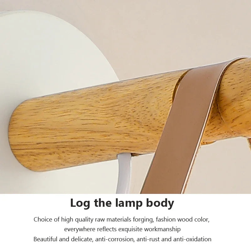 Afralia™ Nordic Wooden LED Wall Lamp