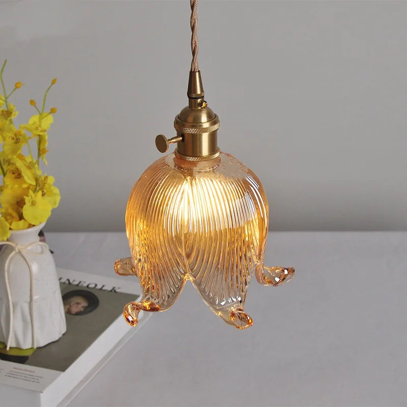 Afralia™ Copper Glass LED Pendant Light - Modern Adjustable Hanging Fixture for Home deco