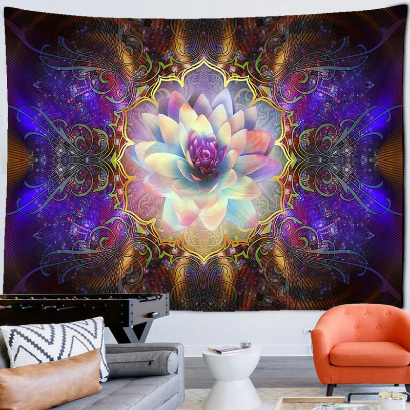 Afralia™ Colorful Mandala Chakra Tapestry for Boho Decor and Yoga Mats