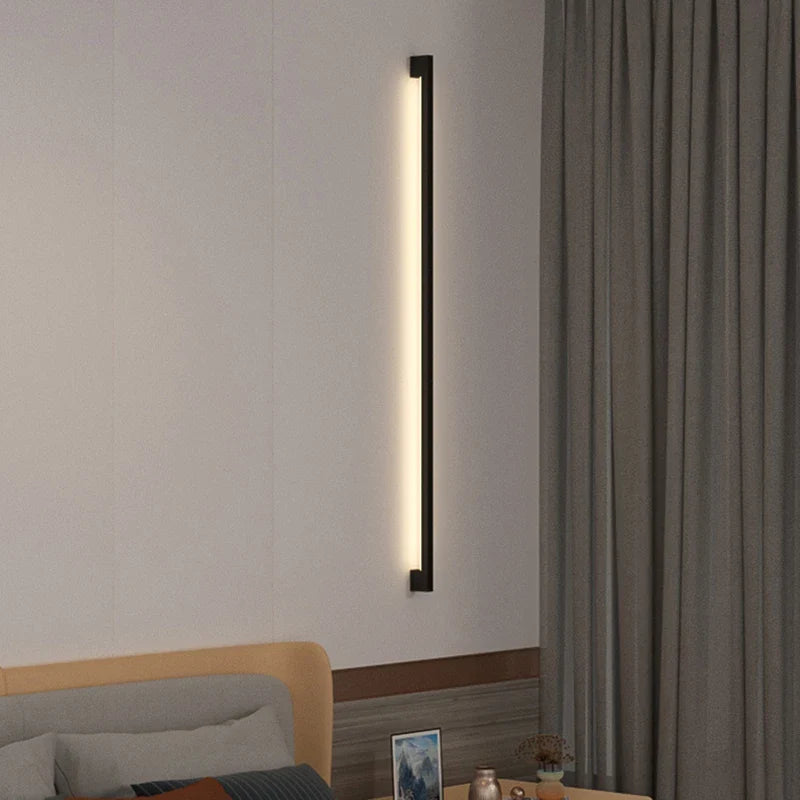 Afralia™ Modern Black Gold LED Wall Light for Parlor Bedroom Aisle Restaurant