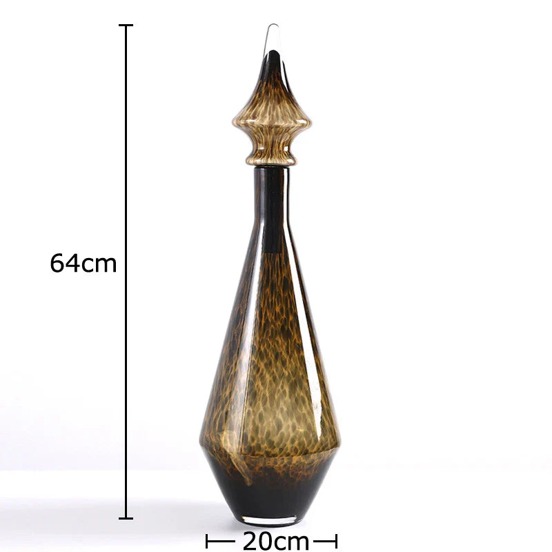 Afralia™ Leopard Print Glass Vase: Creative Flower Arrangement for Aesthetic Room Decor