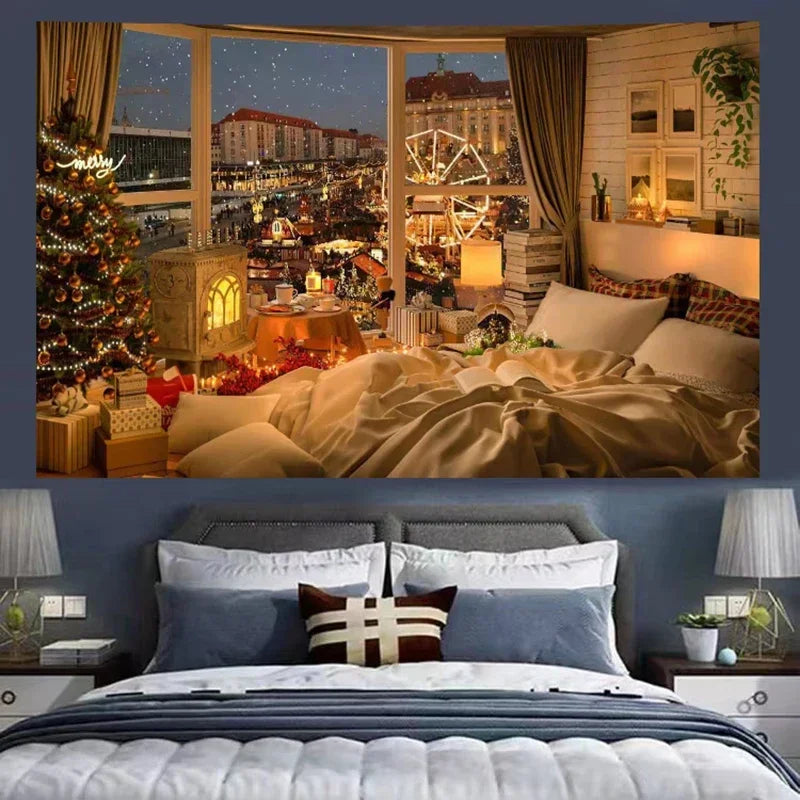 Afralia™ Cozy Retro Cottage Wall Tapestry for Bedroom Decor Room Dorm Hanging Cloth