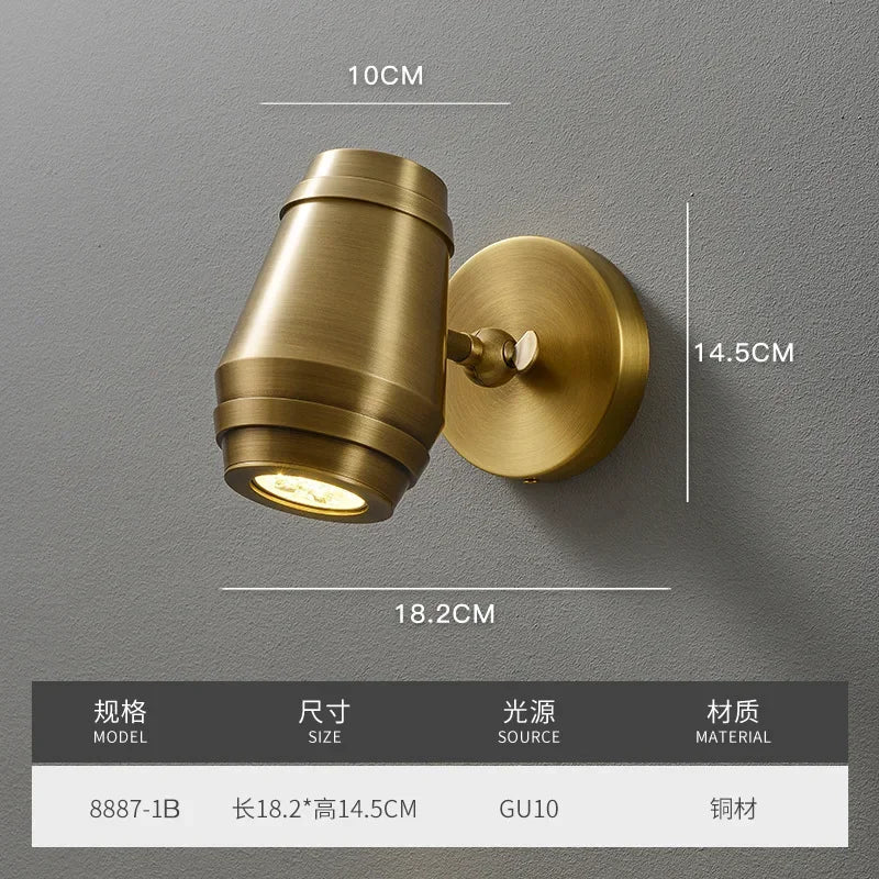 Afralia™ Brass Wall Lamp: Postmodern Minimalist Nordic Style for Bedroom, Apartment, or Living Room